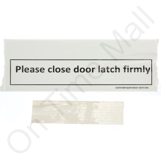 General Aire EACCM13-20 Close Door Latch Label